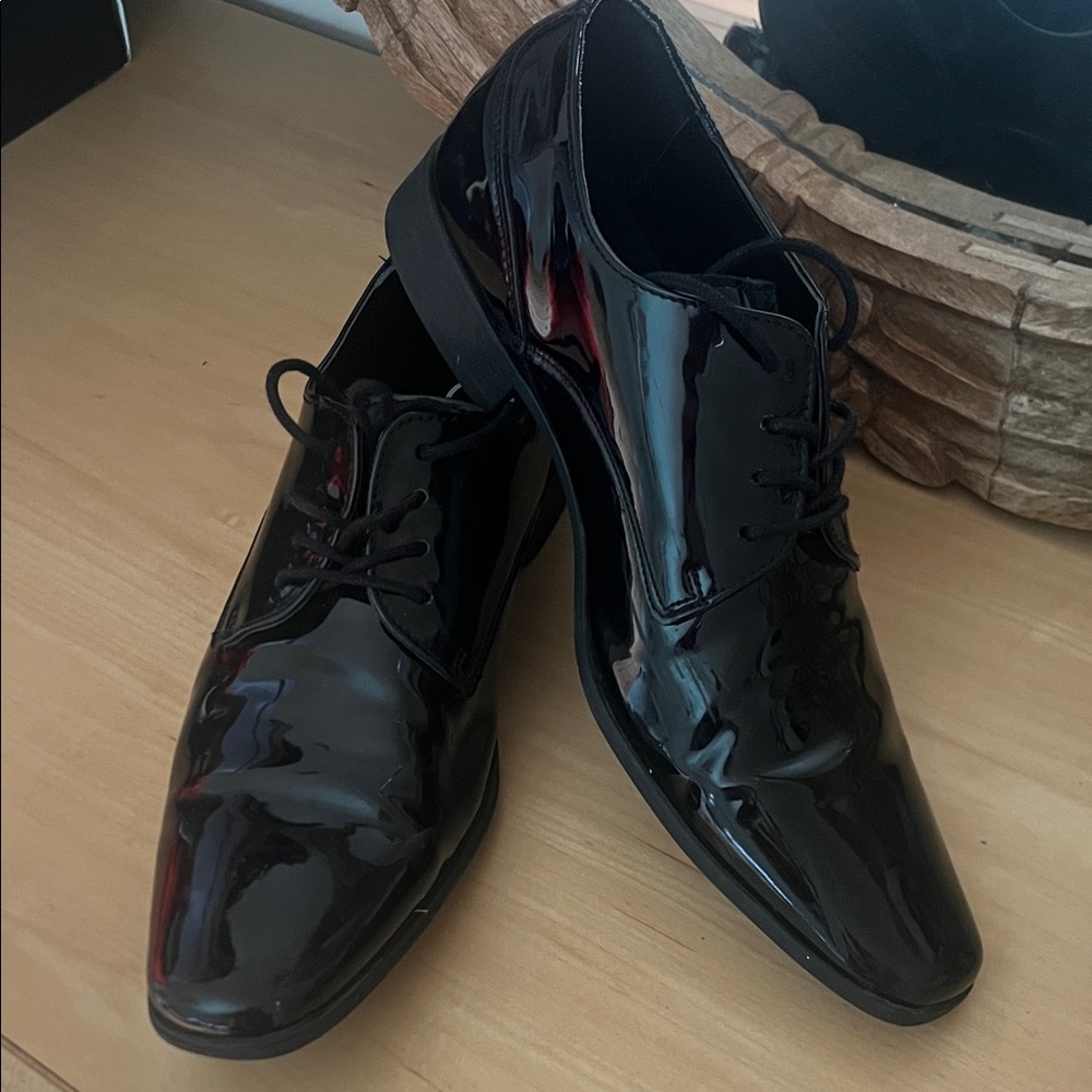 Calvin Klein Shiny Black Derbys